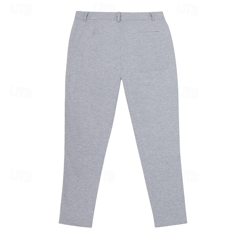 Men's Skinny Trousers Chinos Buttons Pocket Plain Comfort Formal Party Work Fashion Classic Style Black Blue Micro-elastic3