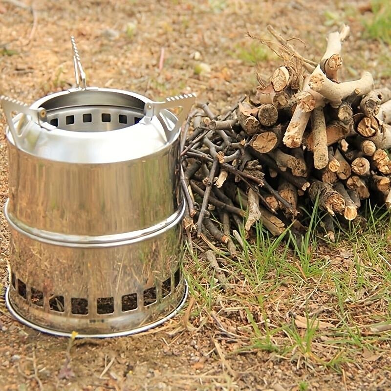 Outdoor Heater Outdoor Camping Stove Camping Stove Wood Gasifier Cooker Oven Wood Stove Stainless Steel Picnic Hiking Camping4