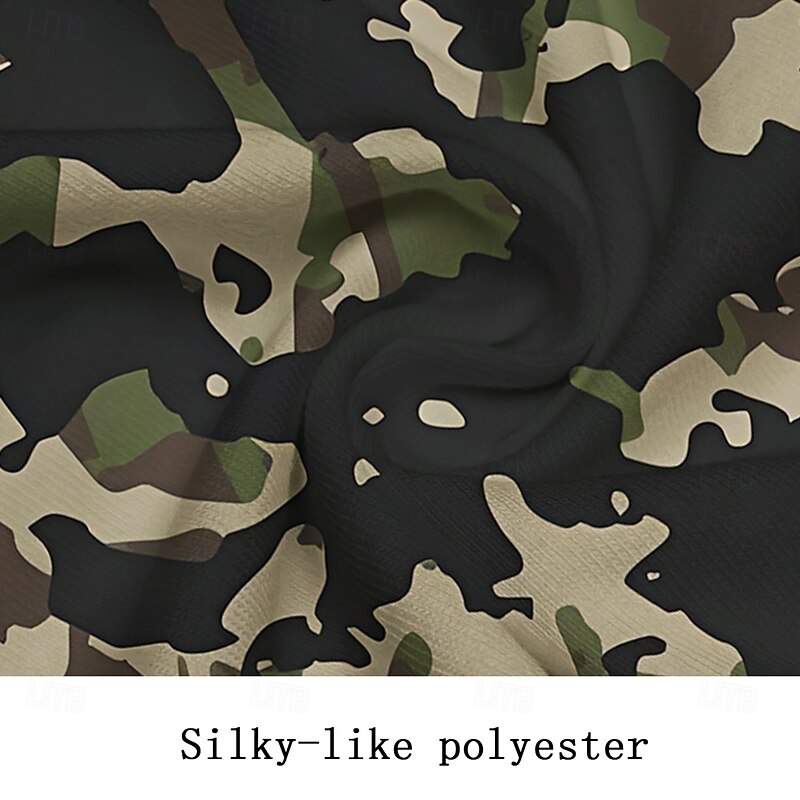 Men's Camouflage T Shirt Henley Shirt Short Sleeve Designer Retro Vintage Street Casual Daily Summer Spring Army Green Henley Henley T-Shirt3