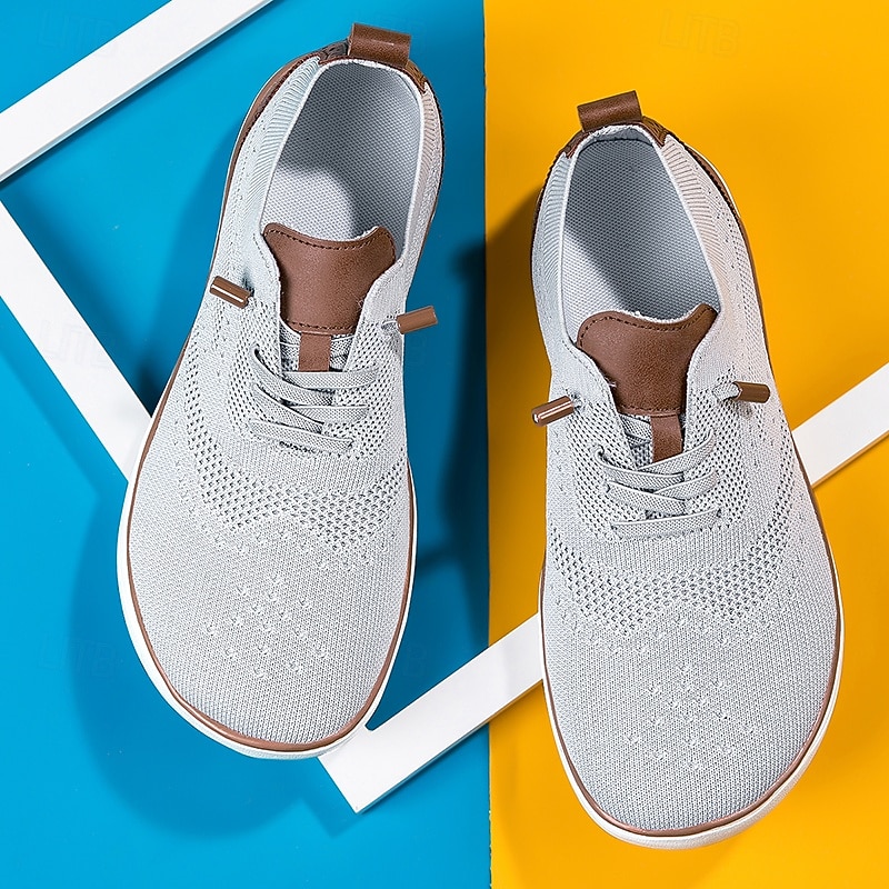 Men's Lightweight Barefoot Shoes Knit Sneakers - Breathable Casual Shoes with Lace-Up Design for Walking, Travel and Daily Wear2