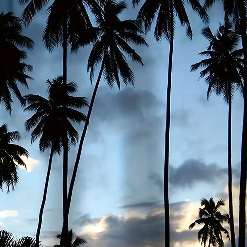 Men's Coconut Tree Nature & Landscapes Summer Hawaiian Shirt Button Up Shirt Aloha Shirt Short Sleeve Hawaiian Resort Vacation Holiday Beach Wear Summer Spring Turndown Collared Shirts Blue2