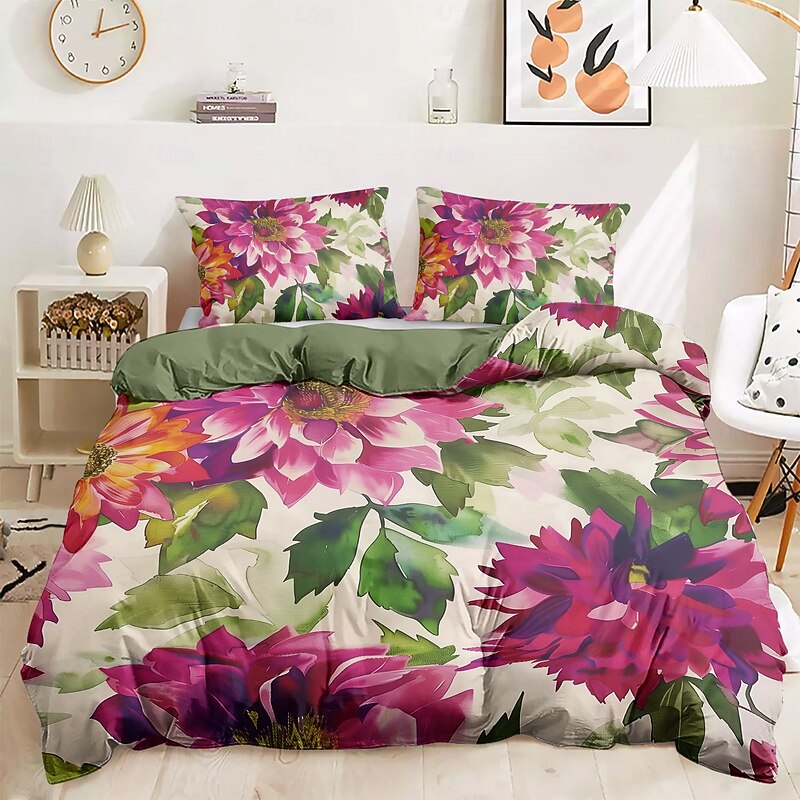 Colorful Floral Plush Cloth Bed Down Duvet Cover Single Small Bed Warm Strawberry Bed Set 2-piece Set 3-piece Set Lightweight and Soft Short Fluff Set2
