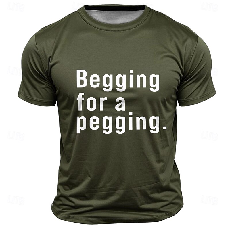 Men's Adult Humor Funny Pegging T Shirt Short Sleeve T shirt 3D Print Crew Neck Shirt Fashion Daily Street Daily Black Blue Green Summer Spring Clothing Apparel S M L XL XXL XXXL