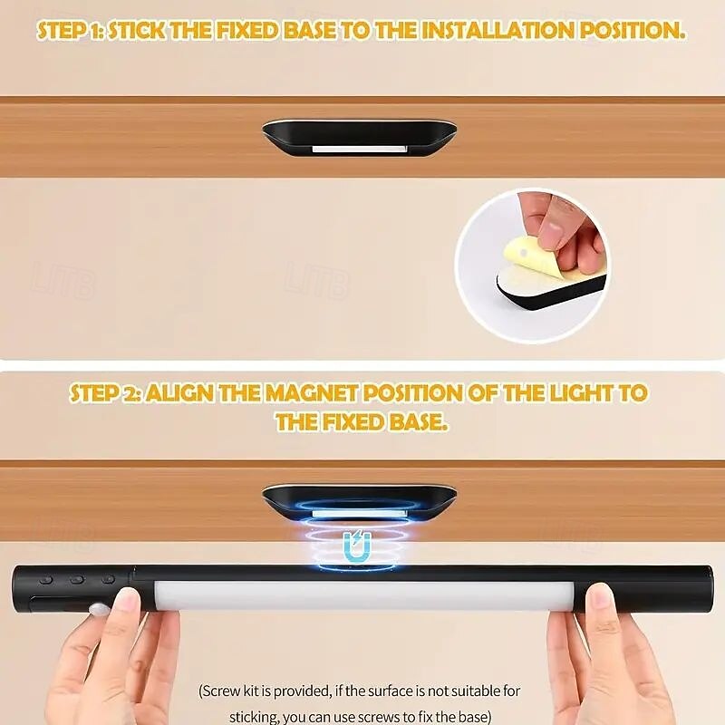 Multifunctional Motion Sensor Under Cabinet Light – Tri-color Dimmable USB Rechargeable Night Lamp with Magnetic Mounting for Kitchen, Office, and Wardrobe Lighting3