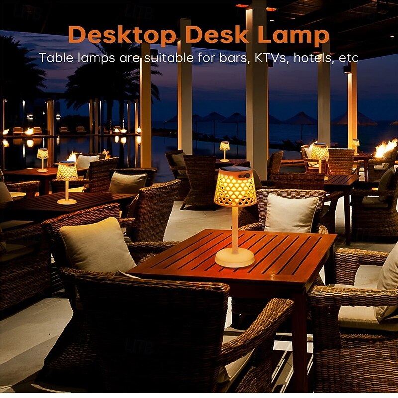Solar USB Charging Desk Lamp - Outdoor Camping Lamp, Bar & Coffee Shop Dining Table Light, Night Light and Reading Lamp 1PC4