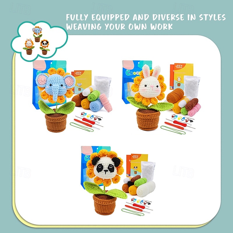 Crochet Kit for Beginners - Complete Crochet Kits with Stitch by Stitch Video Tutorial Beginner Crochet Kit for Adults Kids Gift - Starter Easy Learn to Crochet3