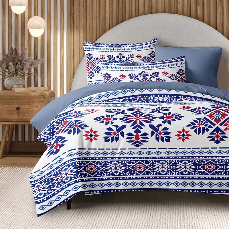Geometric Pattern Duvet Cover Set Set Soft 3-Piece Luxury Cotton Bedding Set Home Decor Gift Twin Full King Queen Size Duvet Cover