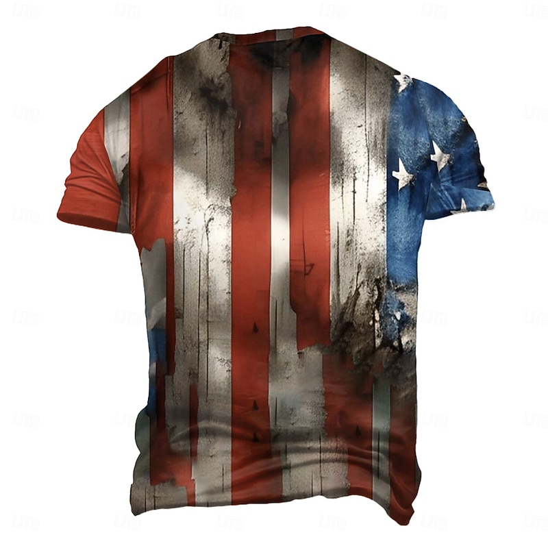 American Independence Day Men's American US Flag Eagle T Shirt Short Sleeve T shirt 3D Print Crew Neck Shirt Fashion Daily Designer Party Red Blue Summer Spring Clothing Apparel S M L XL XXL XXXL2