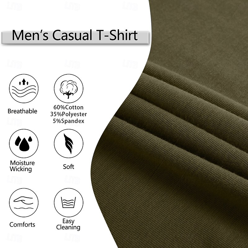 Men's Henley Shirt Tee Top Plain Henley Street Vacation Short Sleeves Pocket Vintage Style Clothing Apparel Fashion Designer Basic2
