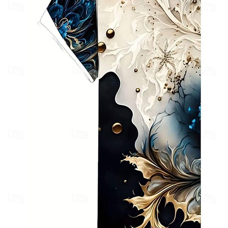 Men's Floral Print Flower Shirt Button Up Shirt Short Sleeve Fashion Casual Vacation Holiday Beach Wear Summer Spring Turndown Collared Shirts Blue2