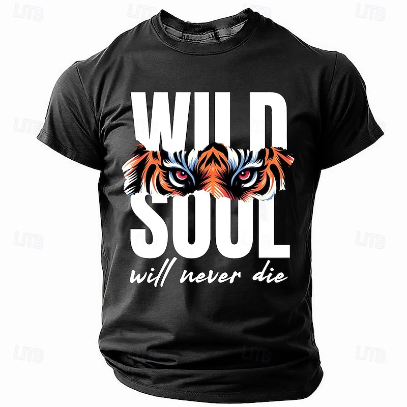 Men's Tiger Funny T Shirt Short Sleeve T shirt 3D Print Crew Neck Shirt Fashion Daily Street Daily Black Blue Green Summer Spring Clothing Apparel S M L XL XXL XXXL