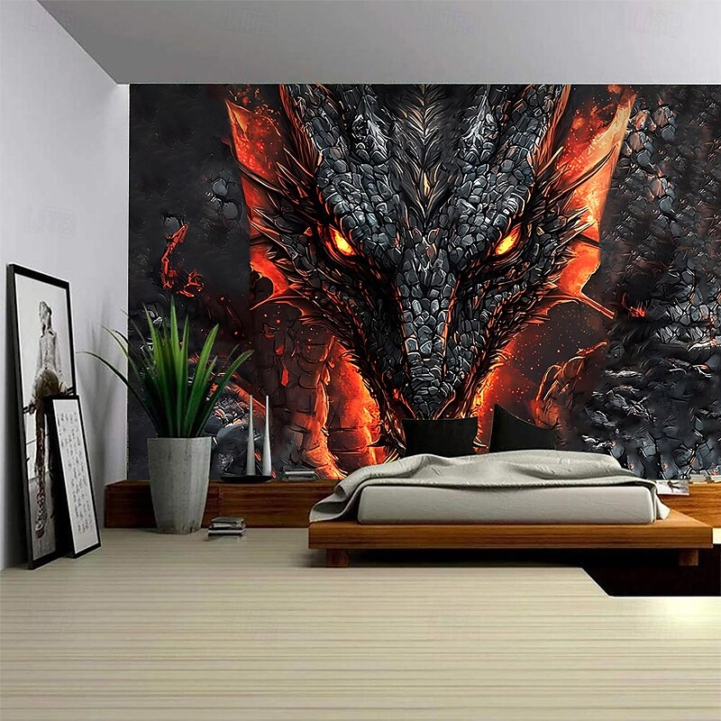 Dragon Animal Hanging Tapestry Wall Art Large Tapestry Mural Decor Photograph Backdrop Blanket Curtain Home Bedroom Living Room Decoration2