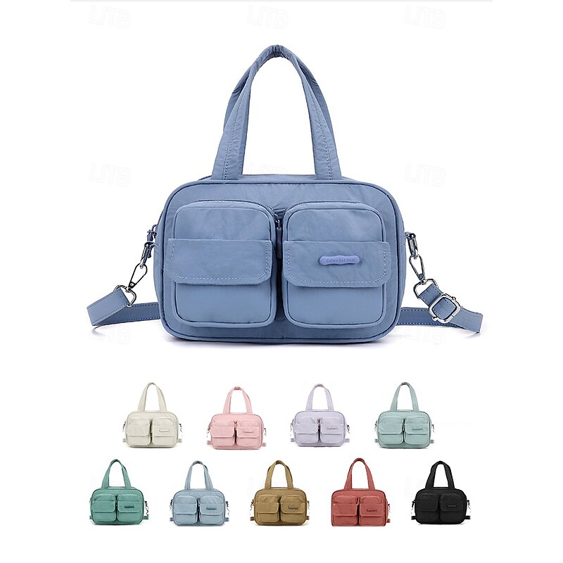 Waterproof and Lightweight Women's Multi-Pocket Crossbody Handbag with Adjustable Strap – Stylish and Functional Tote Bag in Various Colors, Ideal for Everyday Use Yellow Black White