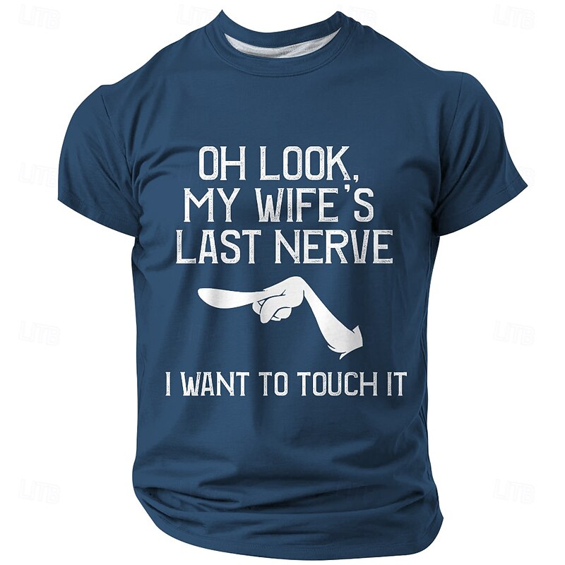 Men's Funny Slang T Shirt Short Sleeve T shirt 3D Print Crew Neck Shirt Fashion Daily Street Daily Blue Green Dark Gray Summer Spring Clothing Apparel S M L XL XXL XXXL