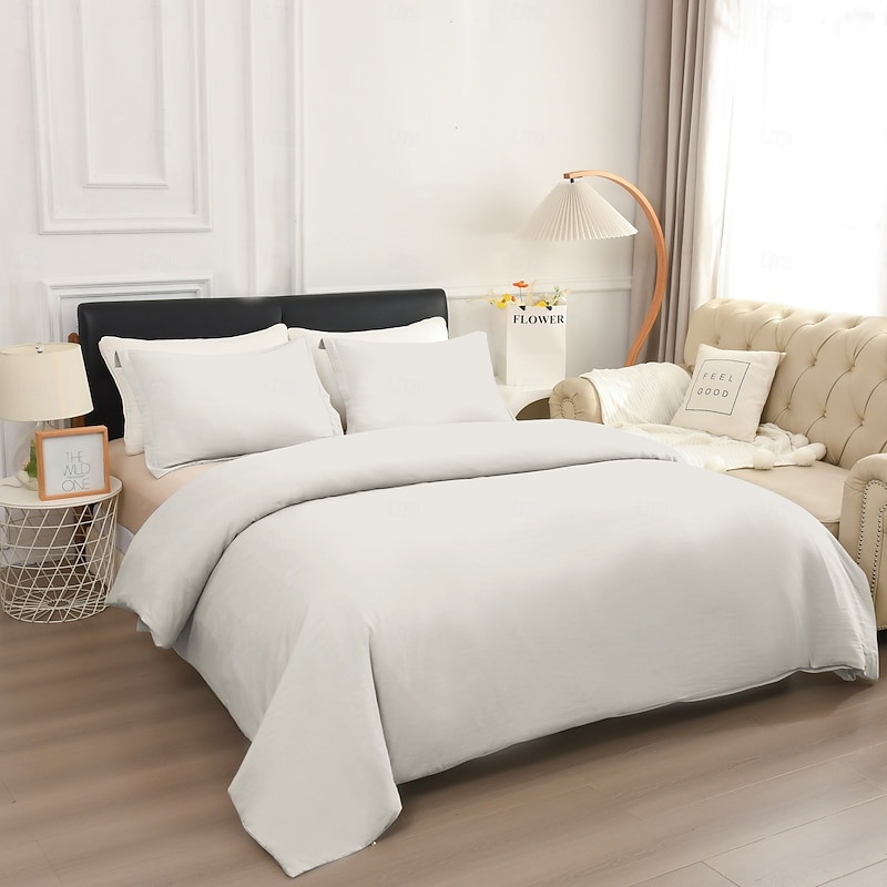 Duvet Cover Queen Size 3 Piece Queen Duvet Cover Set, Soft Double Brushed Queen Size Duvet Covers with Zipper Closure, 1 Duvet Cover and 2 Pillow Shams4