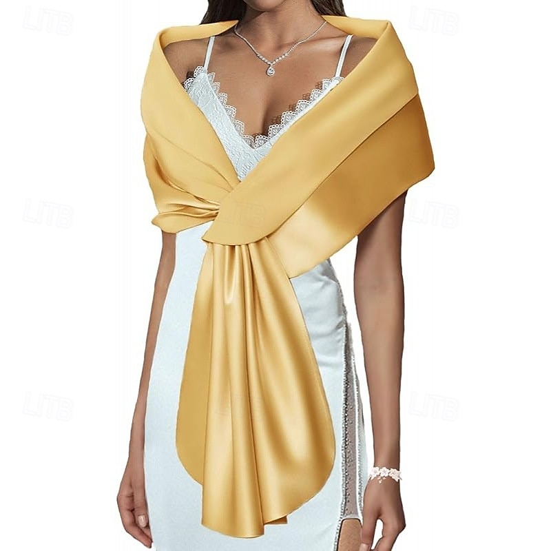 Women's Wrap Elegant Sleeveless Polyester Wedding Wraps With Pure Color For Party Spring & Summer2