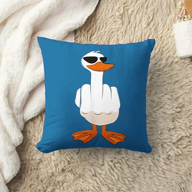 Funny Animal Decorative Toss Pillows Cover Duck 1PC Soft Square Couch Cushion Case Pillowcase for Bedroom Livingroom Sofa Chair3