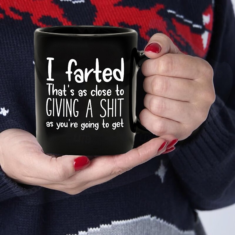 Funny Coffee Mug Black Graphic Letters Daily Designer Retro Vintage MugCeramic Father's Day Gift 1.2oz/330ml2