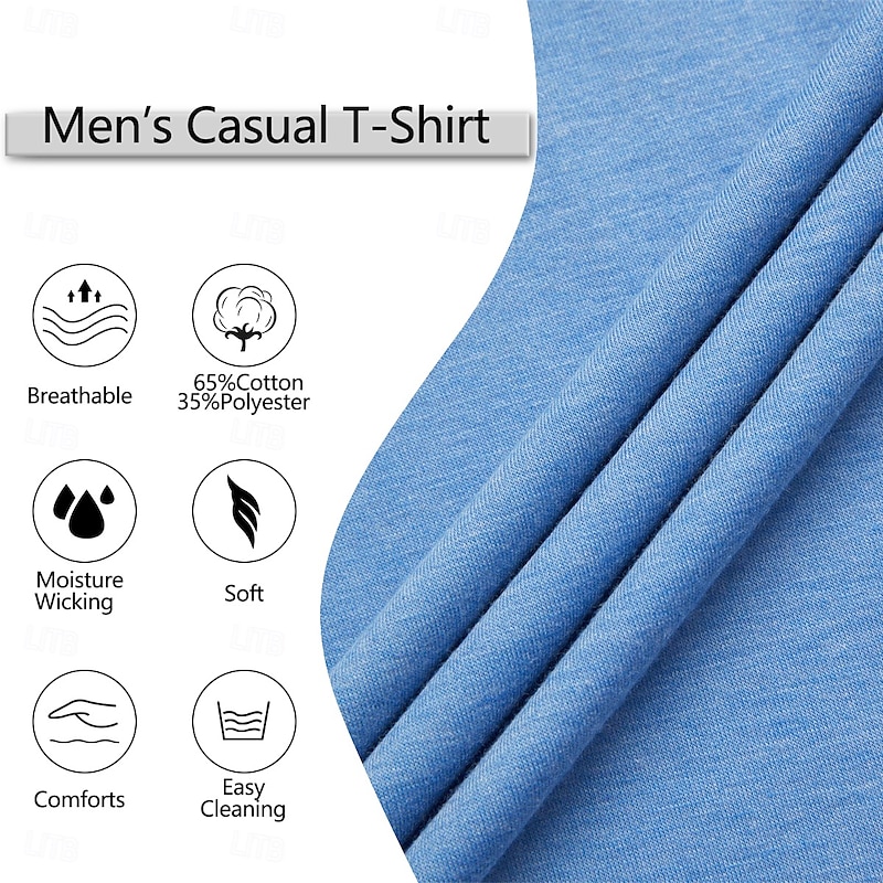 Men's Henley Shirt Tee Top Plain Henley Street Vacation Short Sleeve Button Pocket Clothing Apparel Fashion Designer Basic4