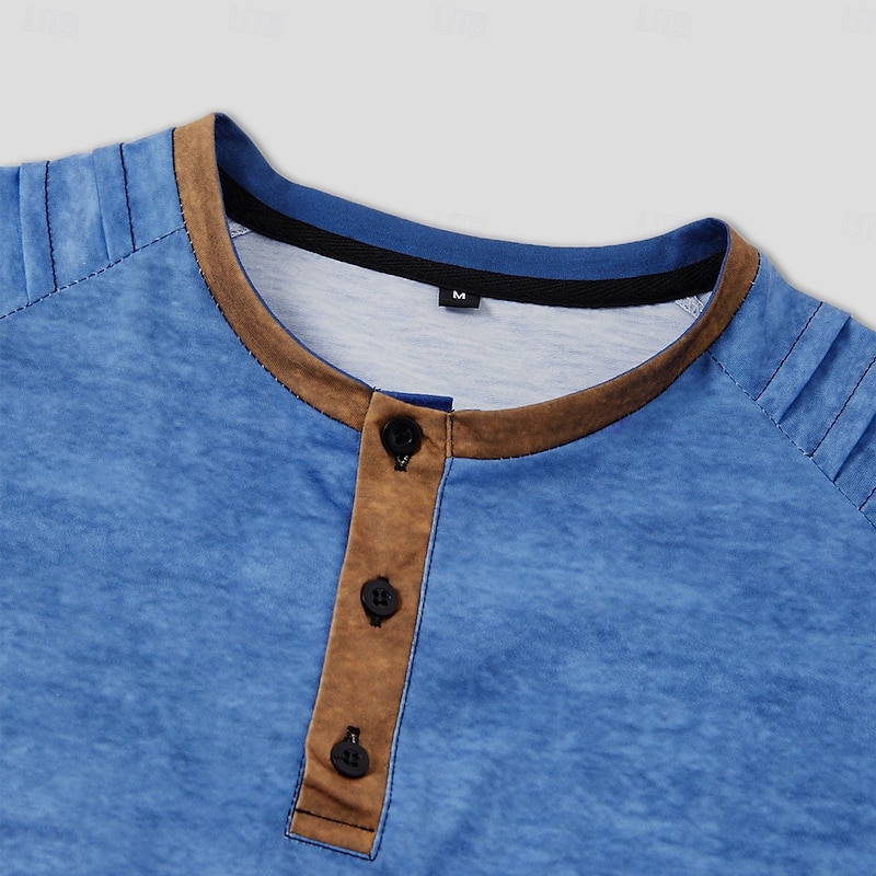 Men's Letter Graphic Prints Motorcycle Henley Shirt Raglan T Shirt Short Sleeve Fashion Designer Casual Outdoor Vacation Daily Summer Black Light Green Royal Blue Blue Green Henley Henley T-Shirt3