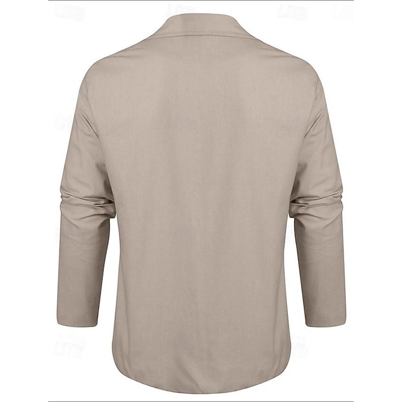 Men's Graduation Blazer Business Cocktail Party Wedding Party Fashion Casual Spring Autumn / Fall Linen Solid Color Pocket Buttons Comfortable Single Breasted Blazer Black Brown khaki Army Green3