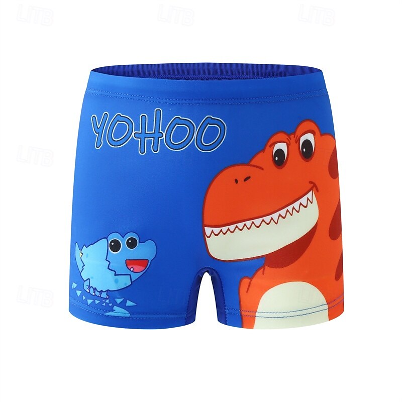 Kids Boys Beach Shorts Dinosaur Sleeveless Beach Vacation Navy Blue Summer Clothes 4 years+4