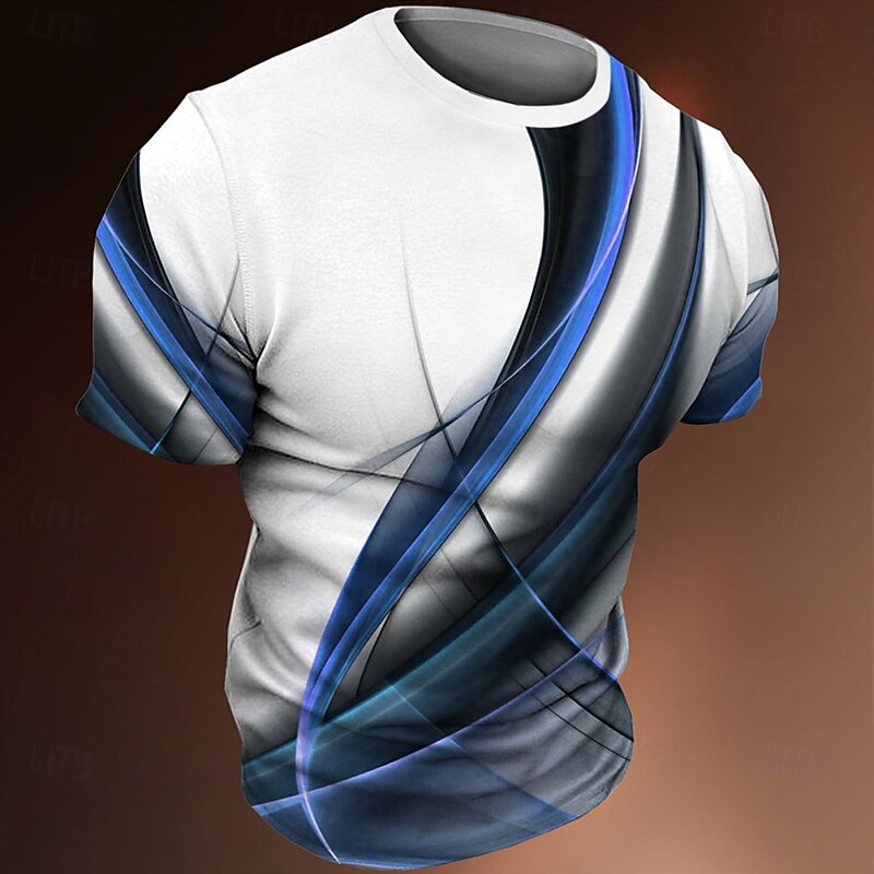 Men's Graphic Striped T Shirt Tee Short Sleeve T shirt 3D Print Crew Neck Shirt Vintage Fashion Designer Outdoor Casual Daily Yellow Blue Purple Spring & Summer Clothing Apparel S M L XL 2XL 3XL3