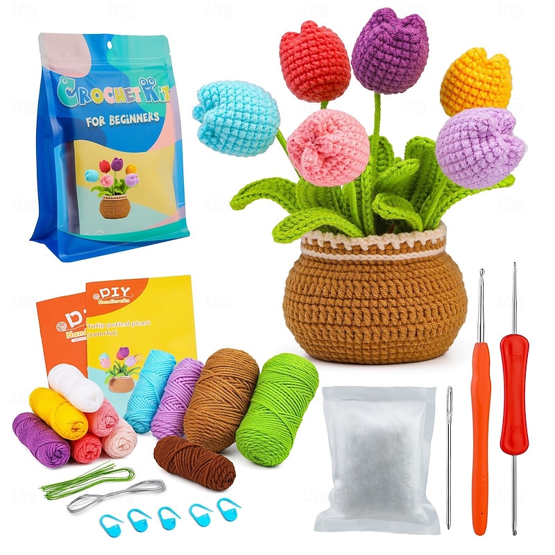 Crochet Kit for Beginners Crochet Kit Beginner Crochet Starter Kit for Complete Beginners Adults Crocheting Knitting Kit with Step-by-Step Video Tutorials