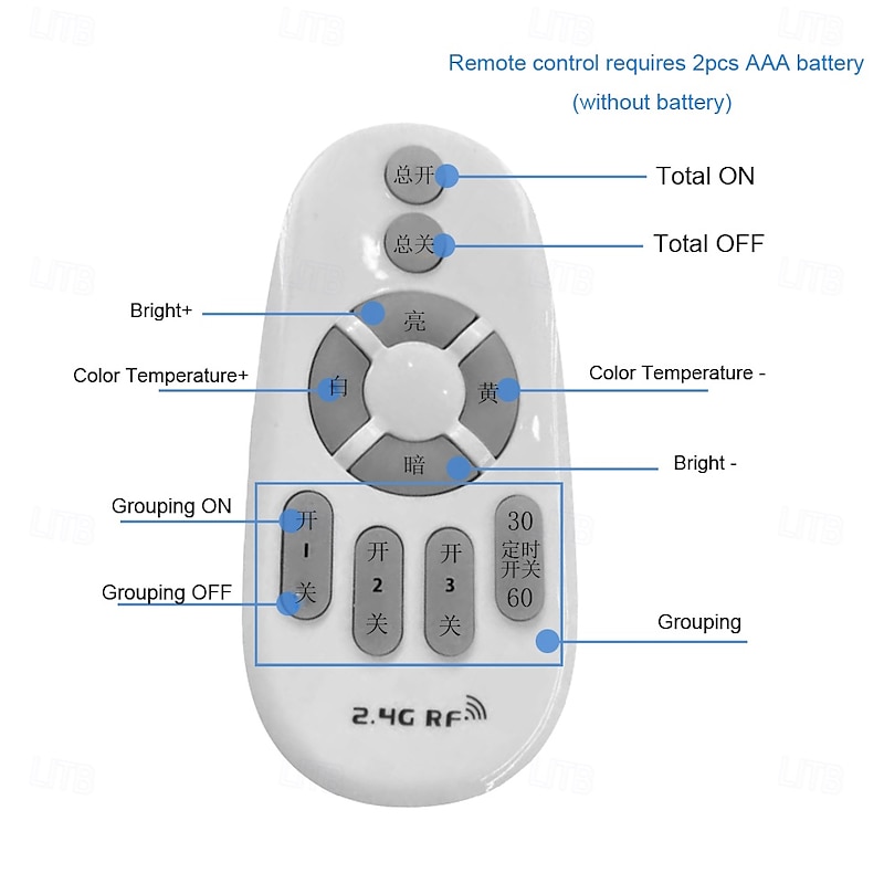 6W E14/E27 Electrodeless Remote Control Dimming LED Corn Bulb 400lm Super Bright Three-color Dimming LED Bulb Equivalent to 100W Halogen Bulbs, Suitable for Multiple Indoor Lighting Places 4/6pcs4