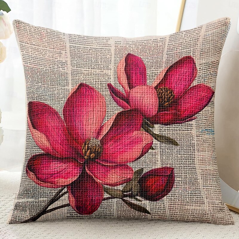 Vintage Floral Decorative Toss Pillows Cover 1PC Soft Square Couch Cushion Case Pillowcase for Bedroom Livingroom Sofa Chair3
