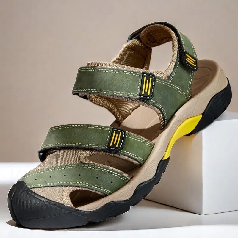 Men's Outdoor Hiking Sandals - Durable Open-Toe Design, Adjustable Straps, Anti-Slip Sole, Lightweight Sport Shoes for Summer Adventures