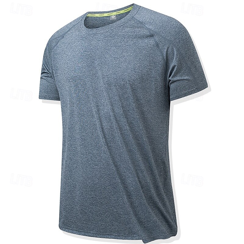 Men's T Shirt Short Sleeve Crew Neck Summer Solid Color Sports Sports & Outdoors Quick Dry Outdoor Sports & Outdoor Athletic Dark Gray Pink Blue Top Tee for Men2