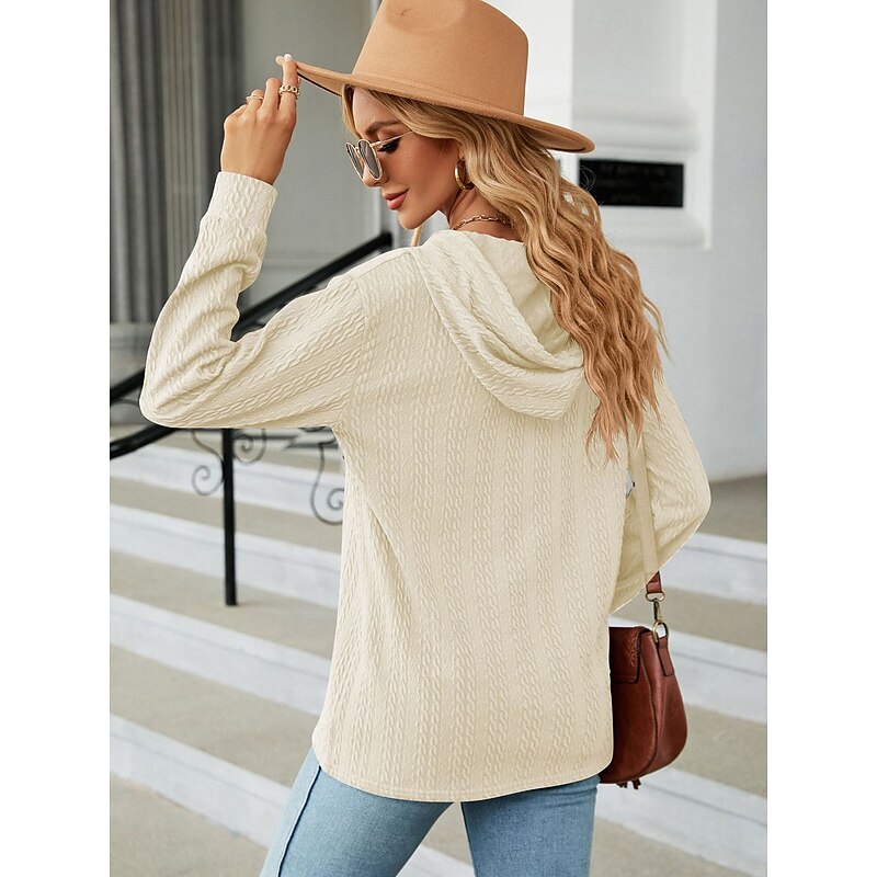 Women's Boho T-shirt Plain Bohemia Stylish Basic Long Sleeve Lantern Sleeve V Neck Regular Tops Daily Going out Weekend Buttons Black Light Green Wine Dusty Rose Green Spring Fall Winter2