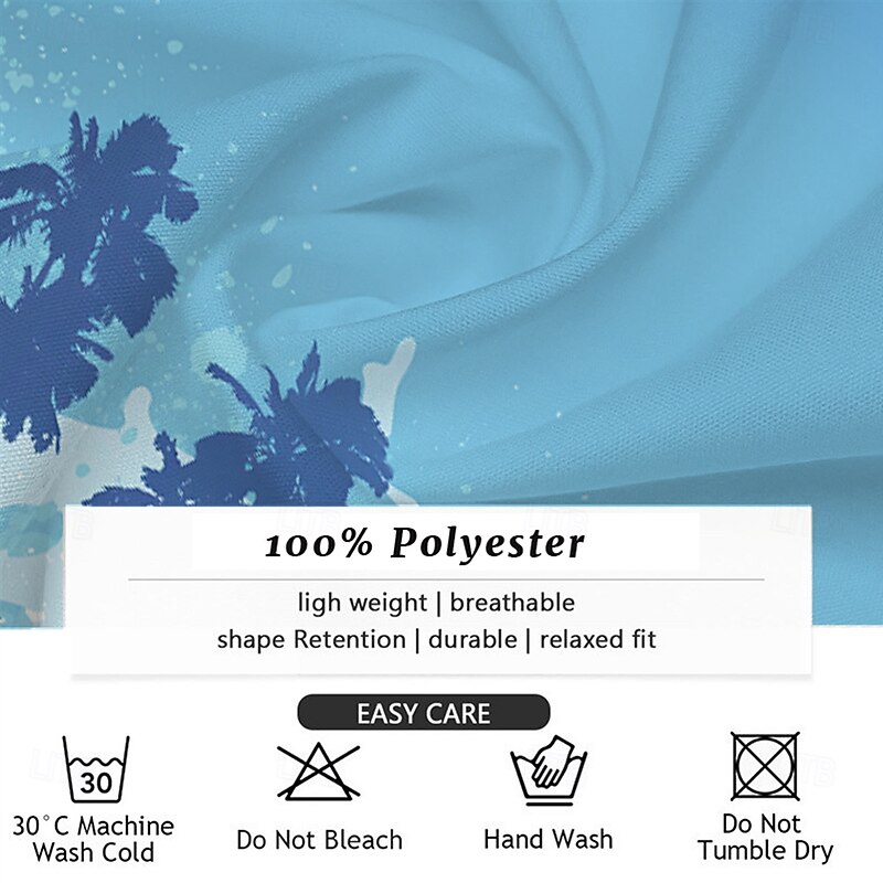 Men's Coconut Tree Tropical Plants Summer Hawaiian Shirt Button Up Shirt Aloha Shirt Short Sleeve Hawaiian Resort Vacation Holiday Beach Wear Summer Spring Turndown Collared Shirts Light Blue Pink3