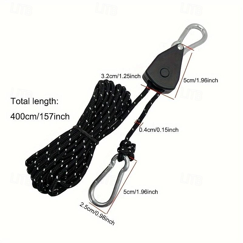 Camping Tent Tie Down Rope Tightener Fastening Wind Rope Pulley Ratchet Hangers Awning Rope Hook2