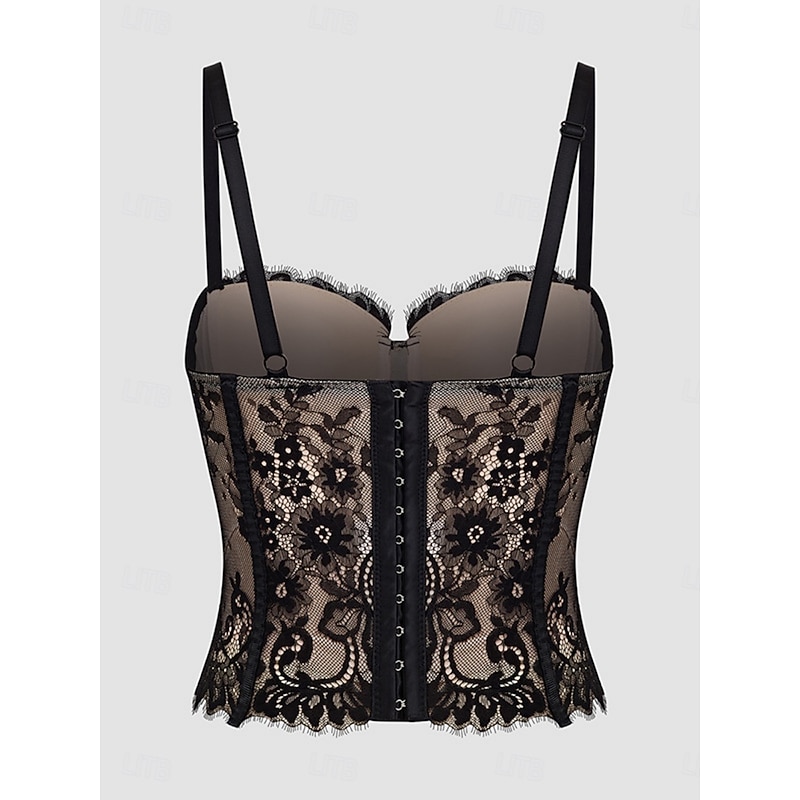 Women's Corset Shapewear Waist Cincher Waist Cincher Shapewear Lace BacklessNightwearPOLY Date Club Festival Solid Colored Sexy Corset Sexy Black Beige Summer3
