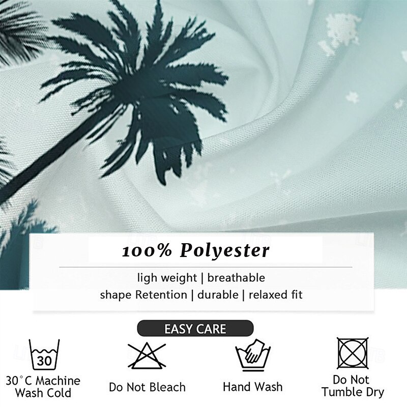 Men's Coconut Tree Tropical Plants Summer Hawaiian Shirt Button Up Shirt Aloha Shirt Short Sleeve Hawaiian Resort Vacation Holiday Beach Wear Summer Spring Turndown 3D Print Blue3