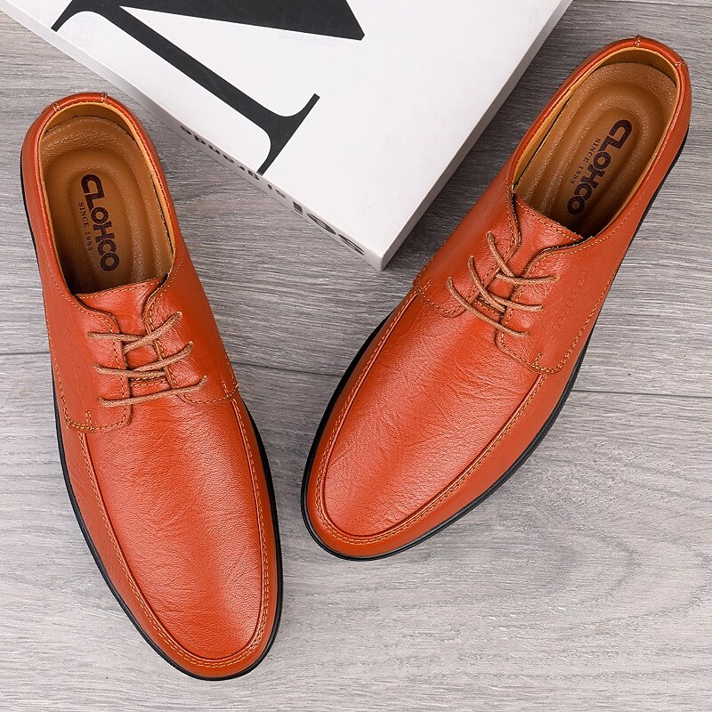 Men's Classic Lace-Up Faux Leather Oxford Shoes with Lightweight Sole – Perfect for Business, Casual and Office Wear3