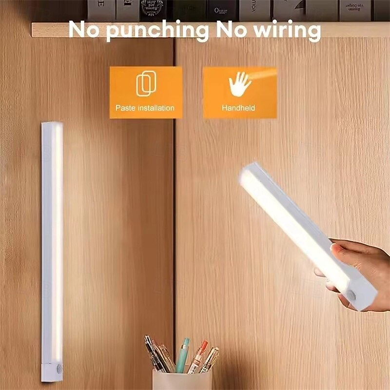 Motion Sensor LED Cabinet Light Type C Rechargeable Induction Night Light Wireless Portable Detector Lamp for Wardrobe Hallway4