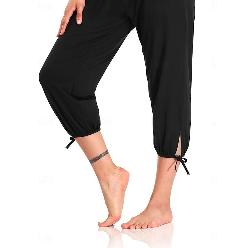 Women's Chinos Fashion Streetwear Ankle-Length High Waist Plain Pocket Elastic Waistband Comfy Soft Comfortable Micro-elastic Outdoor Street Black White Pink Gray Summer Spring Regular Fit3