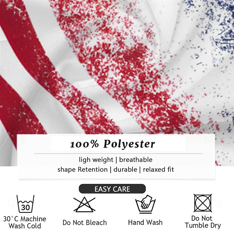 Men's American US Flag Shirt Button Up Shirt Short Sleeve Fashion Casual Vacation Holiday Beach Wear Summer Spring Turndown Collared Shirts White3