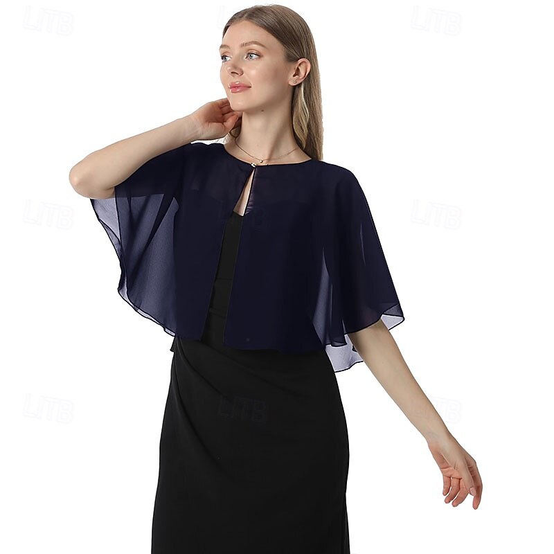 Chiffon Capelet Soft capes Shawls and Wraps for Evening Dress Wedding Cape 1920s shawl accessories for women flapper Cover Up