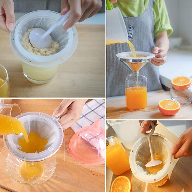 13-cm/5-inch Food Grade Stainless Steel Kitchen Funnel with 400 Mesh Food Filter Strainer for Transferring of Liquid Dry Ingredients and Metal Cooking Funnel2