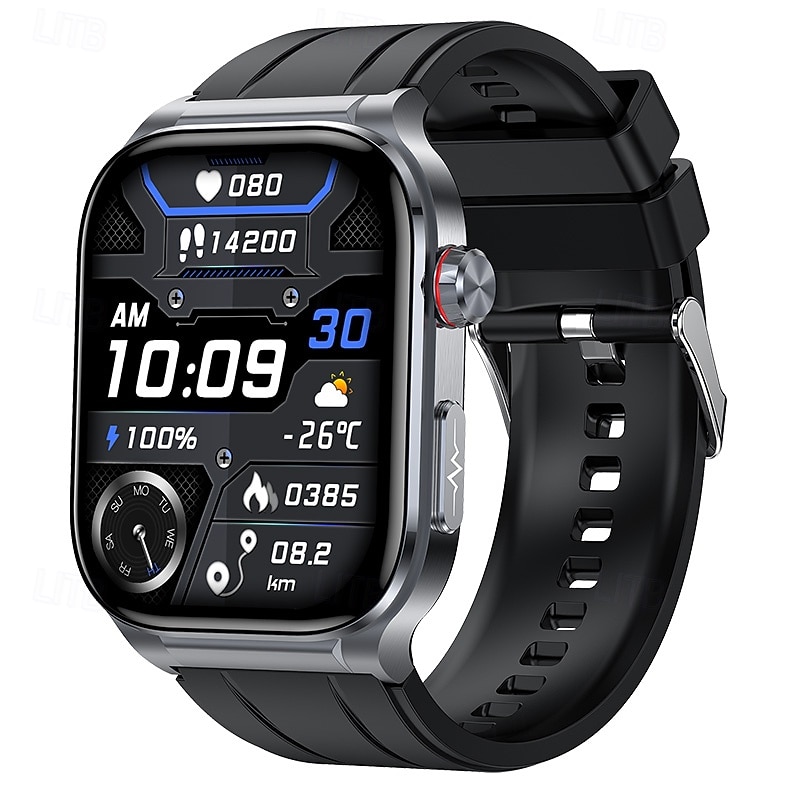 iMosi ET588 Smart Watch 1.96 inch Smartwatch Fitness Running Watch Bluetooth ECG+PPG Temperature Monitoring Pedometer Compatible with Android iOS Women Men Hands-Free Calls Waterproof Media Control4