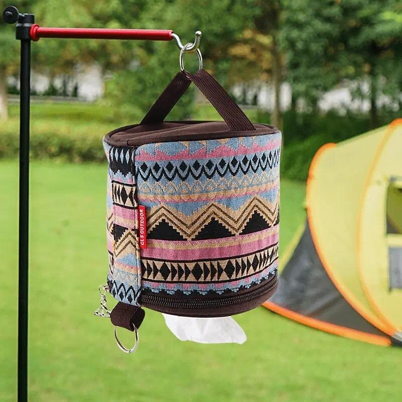 Camping Folding Toilet Paper Hanging Holder Roll Case Storage Box Bag3