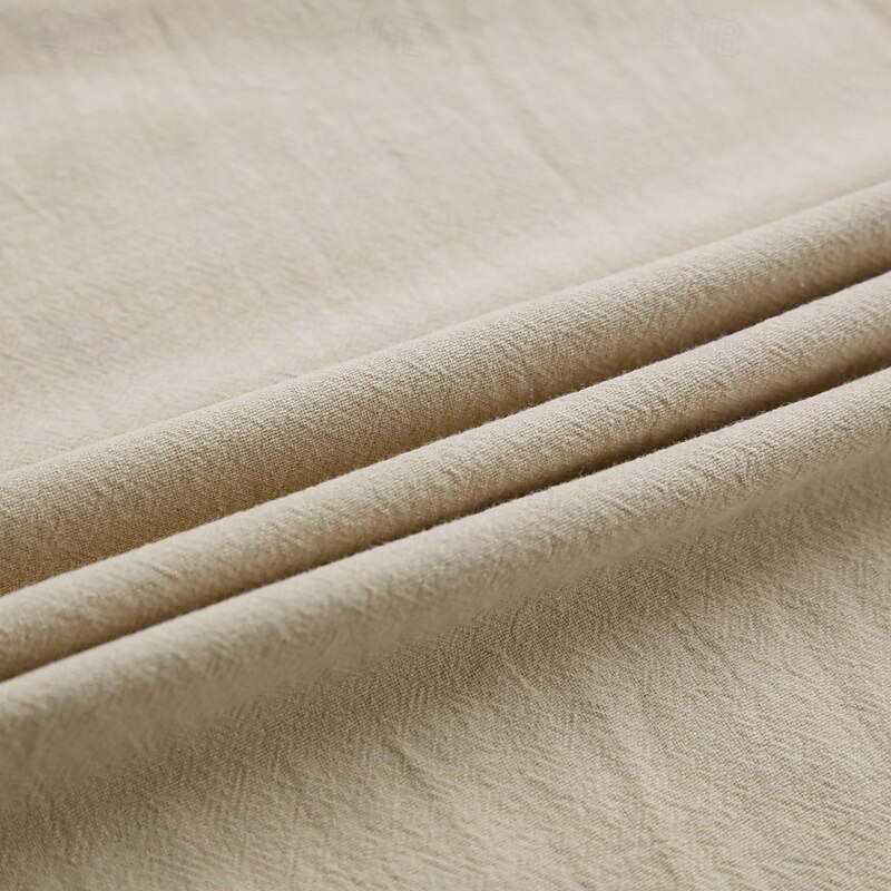 Men's Linen Pants Trousers Summer Pants Gauze Pants Elastic Waist Drawstring Straight Leg Plain Comfort Breathable Full Length Daily Holiday Swimming Pool Vacation Fashion Black White3