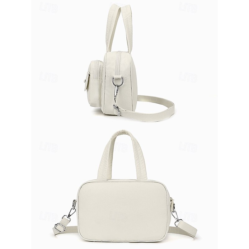 Waterproof and Lightweight Women's Multi-Pocket Crossbody Handbag with Adjustable Strap – Stylish and Functional Tote Bag in Various Colors, Ideal for Everyday Use Yellow Black White4