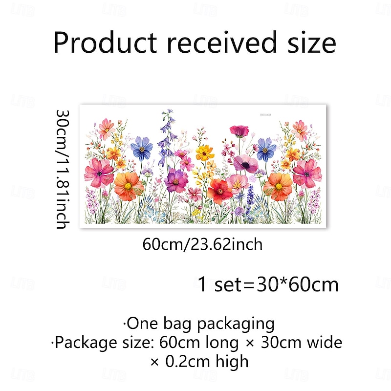 Floral Bouquet Window Sticker Colorful Spring Wall Sticker Window Cling Decoration Double-Sided, Washable, Reusable, Perfect for Home & Office Decor3