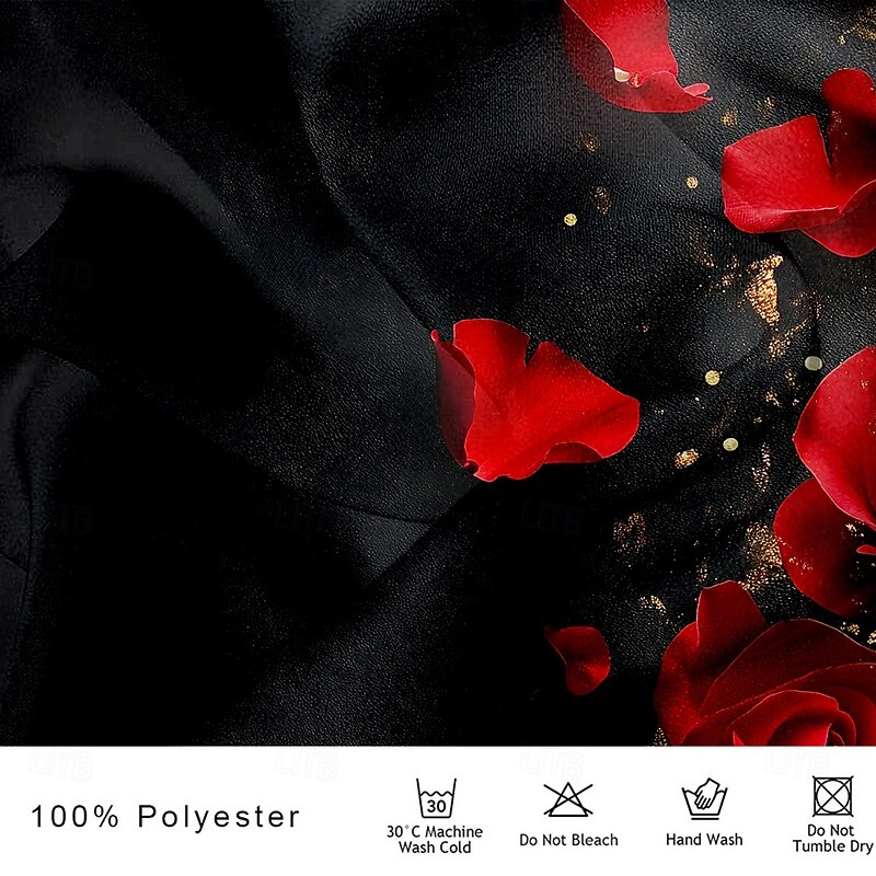 Men's Rose Floral / Flower Satin Shirt Dress Shirt Button Up Shirt Long Sleeve Fashion Casual Wedding Vacation Evening Party Summer Spring Turndown Collared Shirts 3D Print Yellow Red Blue Purple3