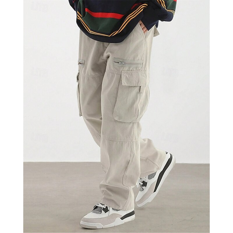 Men's Cargo Pants Trousers Multi Pocket Plain Wearable Outdoor Daily Camping & Hiking Fashion Classic Army Green Khaki2
